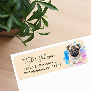 Pug Dog Return Address Label