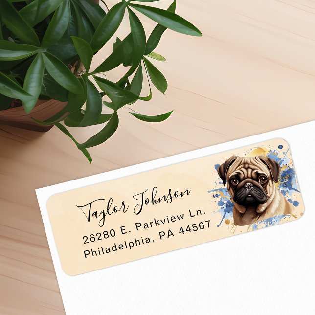 Pug Dog Return Address Label (Creator Uploaded)