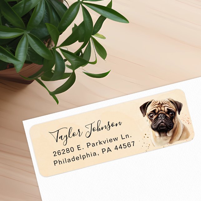 Pug Dog Return Address Label (Creator Uploaded)
