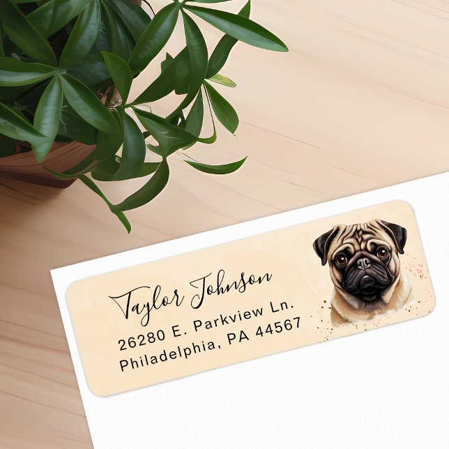 Pug Dog Return Address Label (Creator Uploaded)