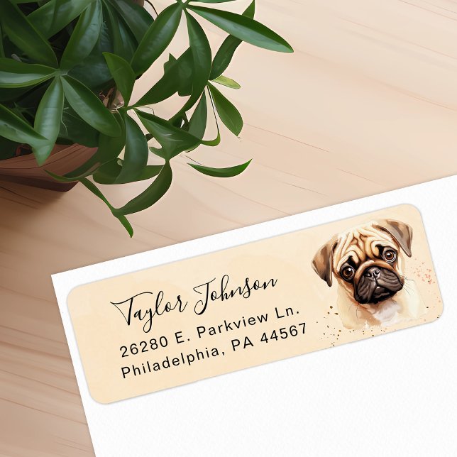 Pug Dog Return Address Label (Creator Uploaded)
