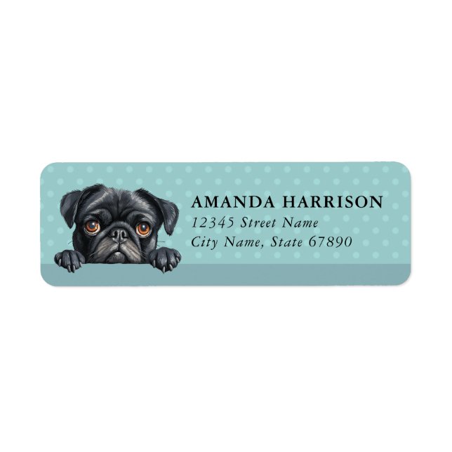 Pug Dog Return Address Labels (Front)