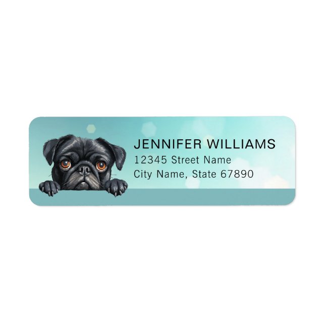Pug Dog Return Address Labels (Front)