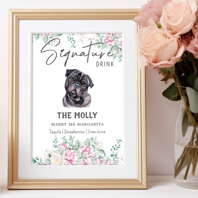 Pug Dog Signature Drink Sign (Creator Uploaded)