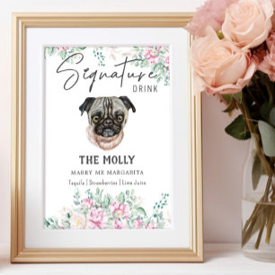 Pug Dog Signature Drink Sign