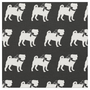 Pug Dog Silhouette Pet Fabric