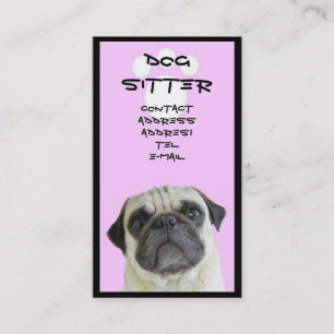 Pug Dog sitter business card