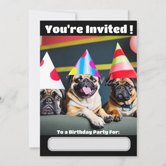Pug Dog Special invitation (Front)