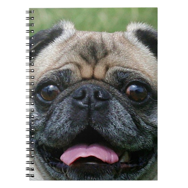 Pug Dog Spiral Notebook (Front)