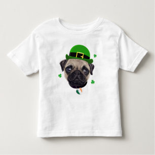 Pug Dog St Patrick’s Day Irish Flag Toddler T-Shirt