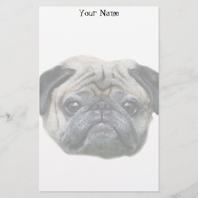 Pug dog stationary stationery (Front)