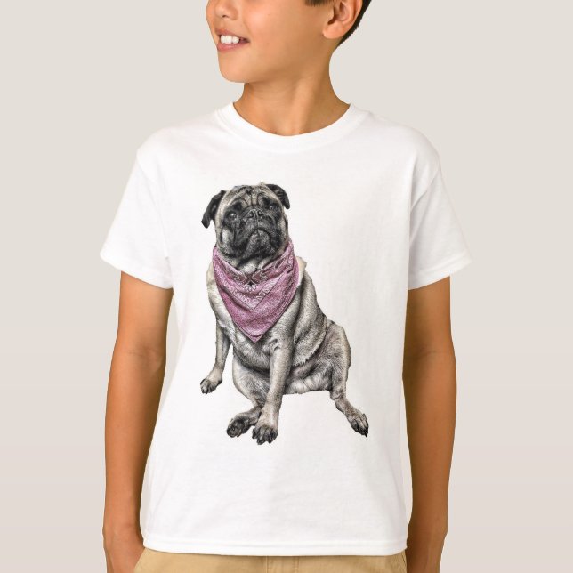 Pug Dog Theme Boy's T-shirt (Front)