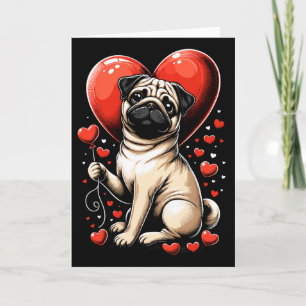 Pug Dog Valentine's Day Dog Owner Valentine 1 Card