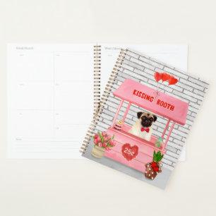 Pug Dog Valentine's Day Kissing Booth Planner