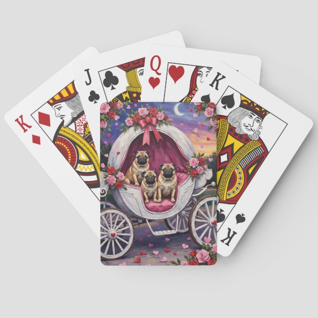 Pug Dog Valentine's Day Playing Cards (Back)