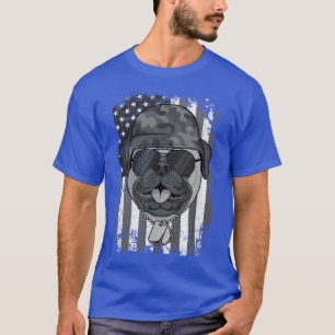 Pug Dog Veteran 4th of July T-Shirt