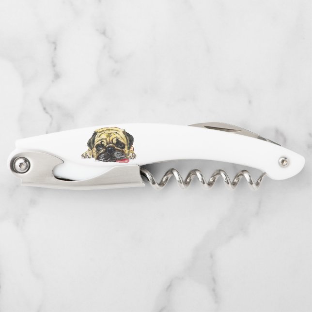 Pug Dog Waiter's Corkscrew Funny (Front)