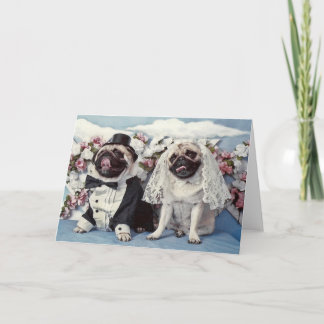 Pug Dog Wedding Card