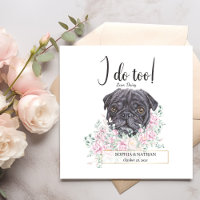 Pug Dog Wedding Cocktail Napkins
