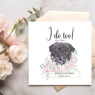 Pug Dog Wedding Cocktail Napkins