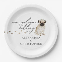 Pug Dog Welcome to wedding set