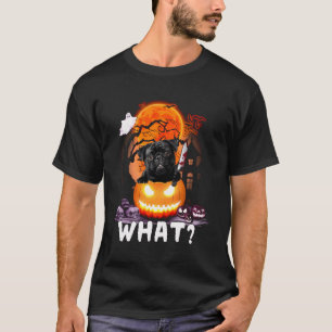 Pug Dog What Funny Pug With Knife Killer Halloween T-Shirt