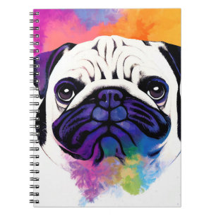 Pug Dog Wild Nature Animal Colors Art Painting Notebook