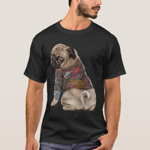 Pug Dog With Traditional Japanese Dragon Tattoo Ir T-Shirt