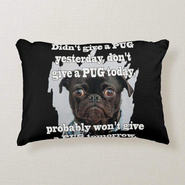 Pug Dog Yesterday Today Tomorrow Decorative Cushion (Front)