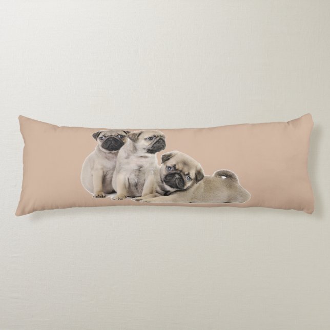 Pug Dogs Body Pillow (Front)