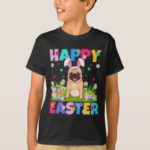 Pug Dogs Happy Easter Egg Hunt Bunny Ear Pug Easte T-Shirt
