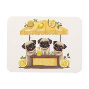 Pug Dogs Lemonade Stand Magnet
