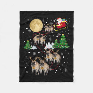 Pug Dogs Tree Christmas Sweater Xmas Pet Animal Do Fleece Blanket