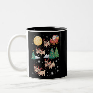 Pug Dogs Tree Christmas Sweater Xmas Pet Animal Two-Tone Coffee Mug