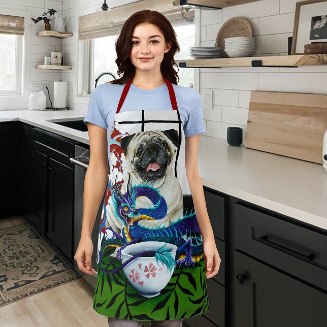 Pug Dragon Chinese Dragon Apron (Creator Uploaded)