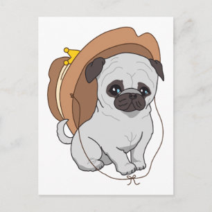 Pug Drawing 2 By Pablo Fernandez Postcard