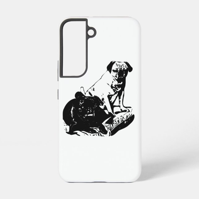Pug Duo, Artistic Device Samsung Galaxy S22 Case (Back)
