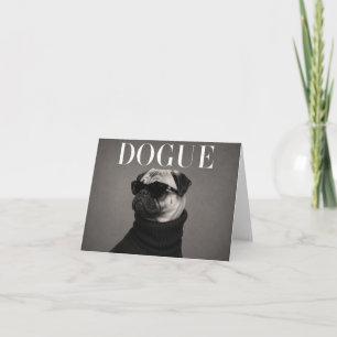 Pug Editorial Portrait Dog Thank You Card