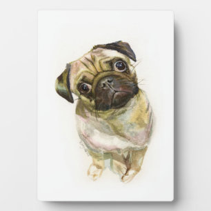 Pug Face Art Print Cute Pug Dog Plaque
