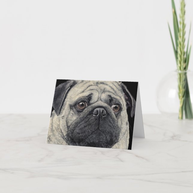 Pug Face Card - "Pugshot" (Front)