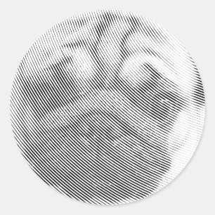 Pug Face Classic Round Sticker