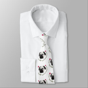 Pug Face, Dog Art Tie