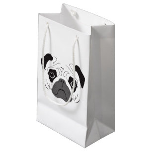 Pug Face Silhouette Small Gift Bag