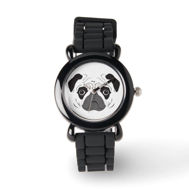 Pug Face Silhouette Watch (Front)