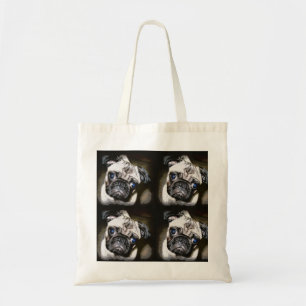 pug faces tote bag