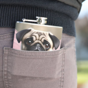 Pug Fairy Princess, Hip Flask