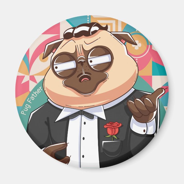 Pug Father Magnet (Front)