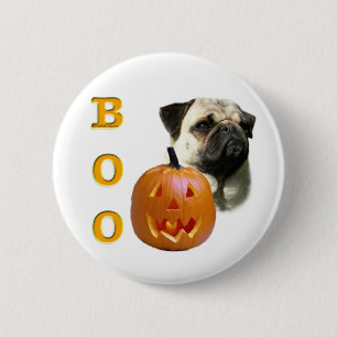 Pug (fawn) Boo 6 Cm Round Badge