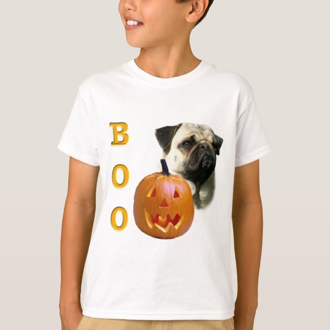 Pug (fawn) Boo T-Shirt (Front)