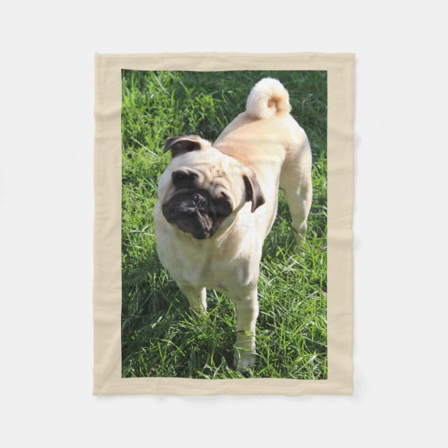 Pug fleece blanket (Front)